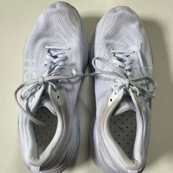 HOKA W Bondi 8 White Sneakers 10.5B - Picture 10 of 13